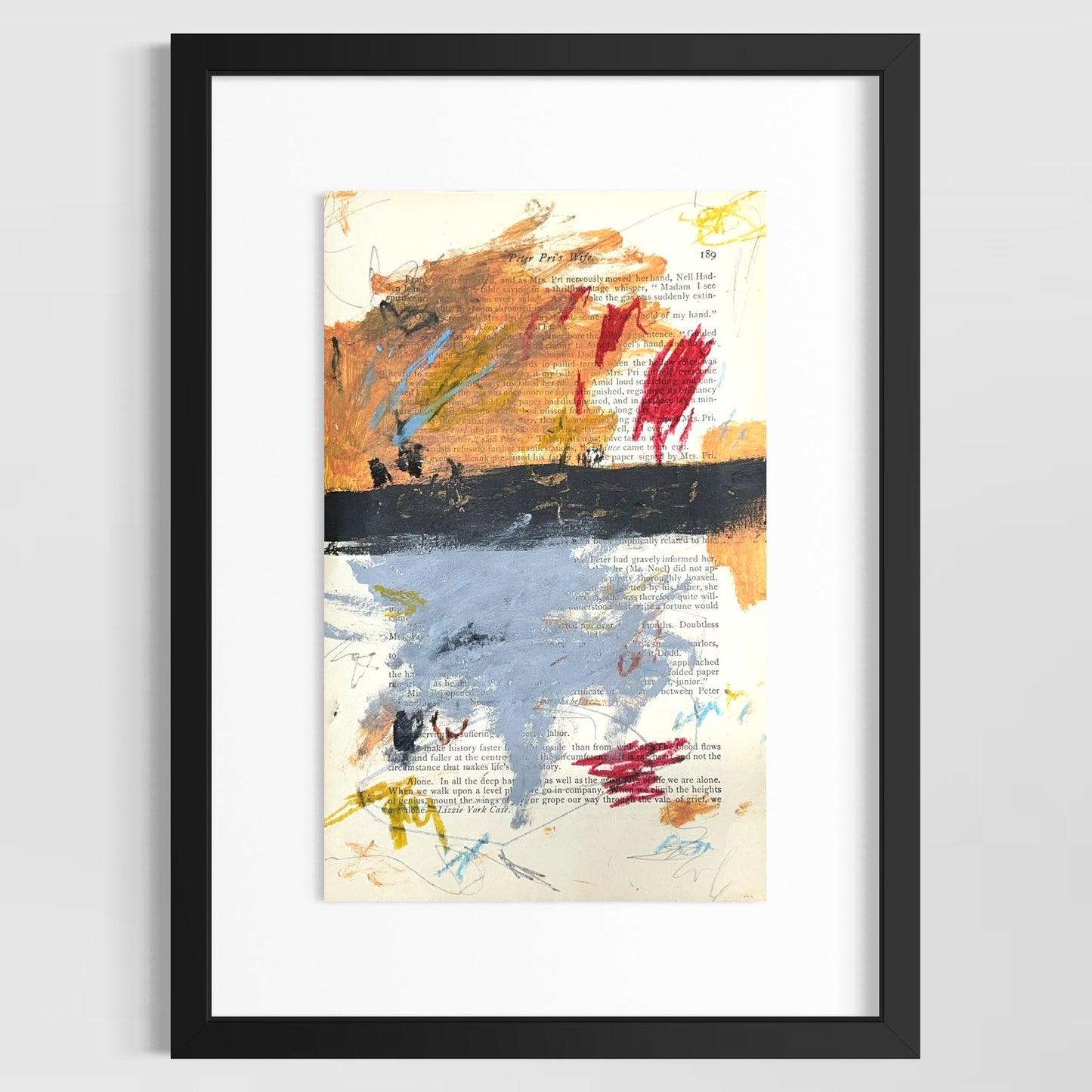 Original Abstract Modern Art Painting on Paper from 1875 Magazine #22 Signed