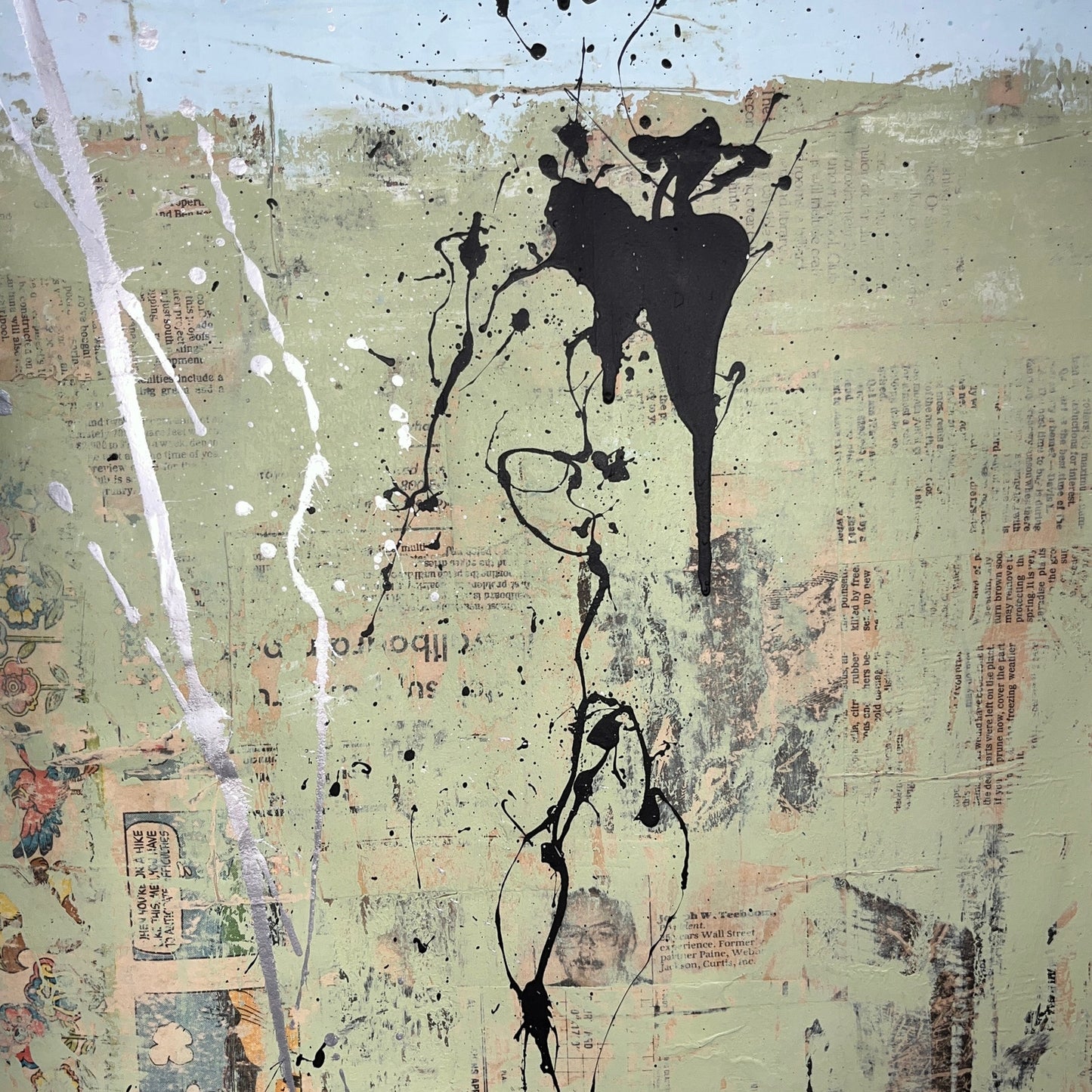 Original Mixed Media Abstract Modern Art Painting 18x24 "Acopic" Signed