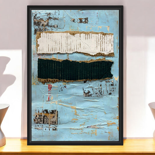 Original Framed Mixed Media Modern Art Collage Painting 12x18 "Locker"