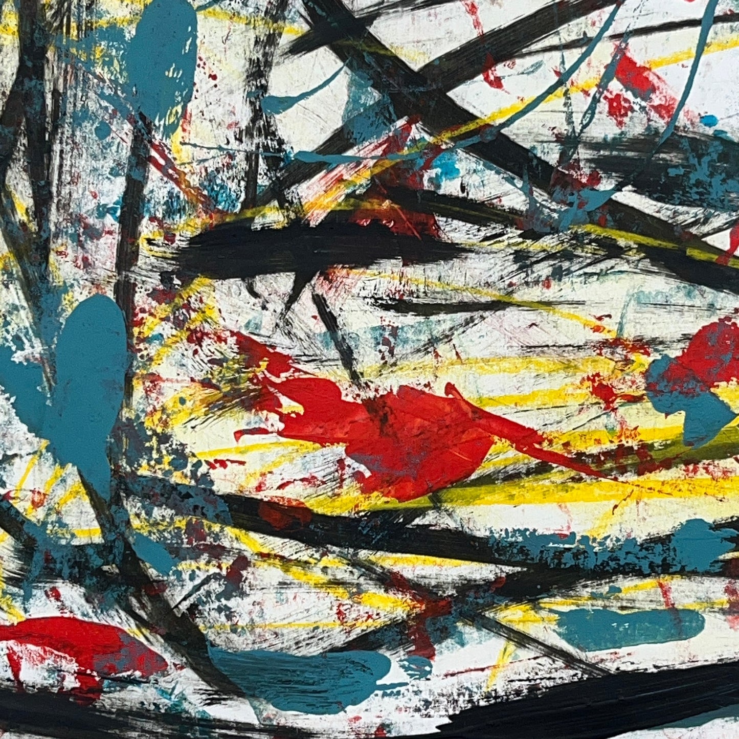 Original Mixed Media Abstract Modern Art Painting 18x24 "Janiform" Signed