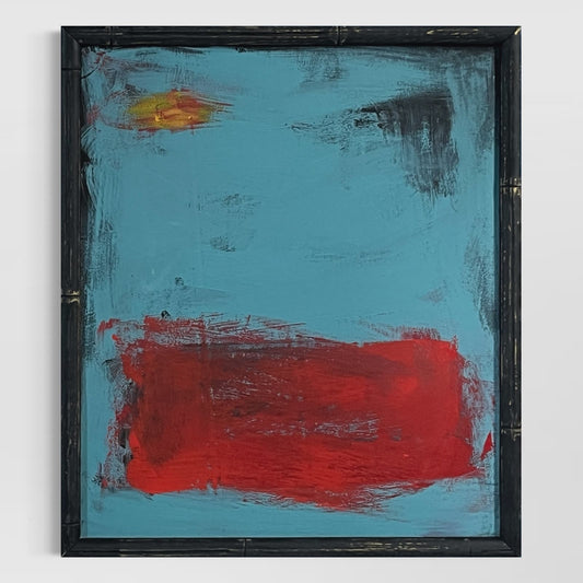 Original Framed Mixed Media Abstract Art Painting "Rational Doubt" 13x15 w/ COA