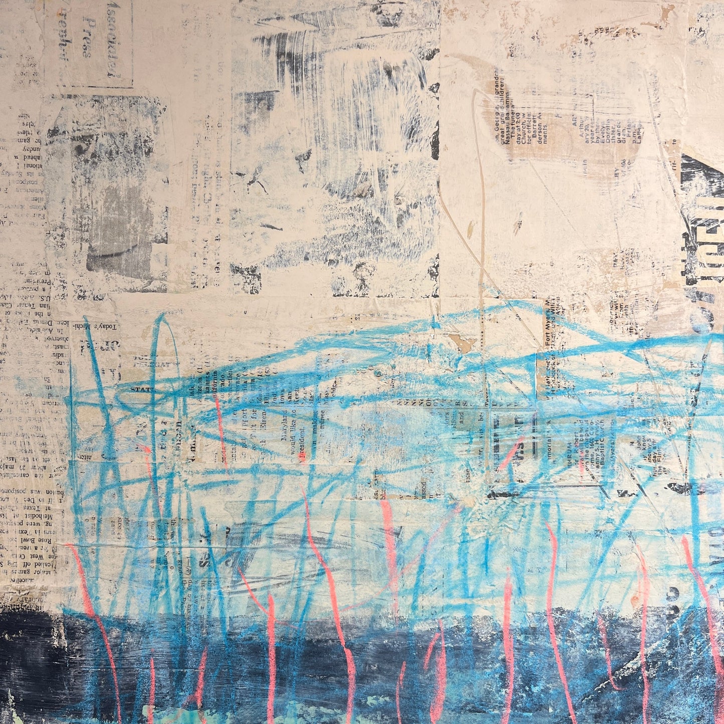 Original Mixed Media Abstract Modern Art Painting 18x24 "Iwis" Signed