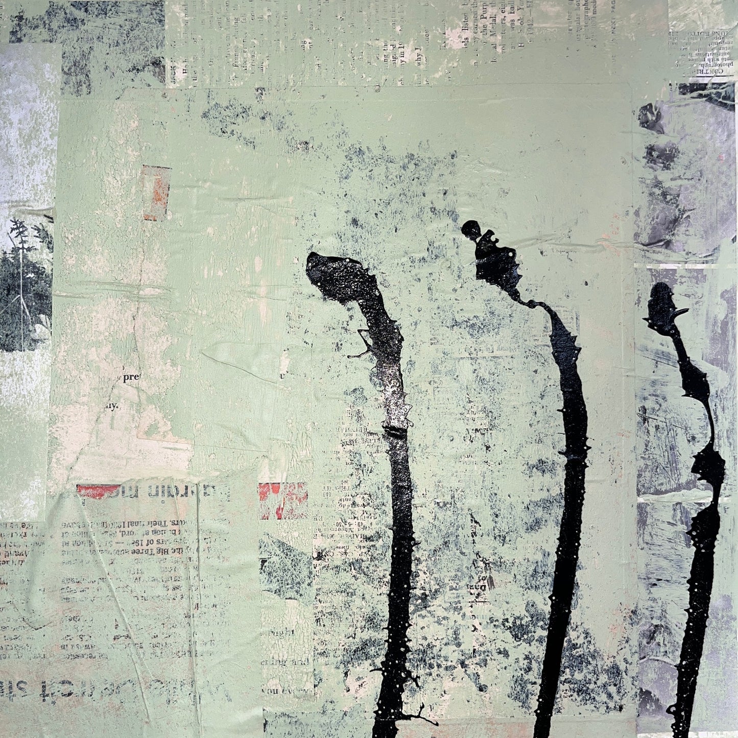 Original Mixed Media Abstract Modern Art Painting 18x24 "Gestatorial" Signed