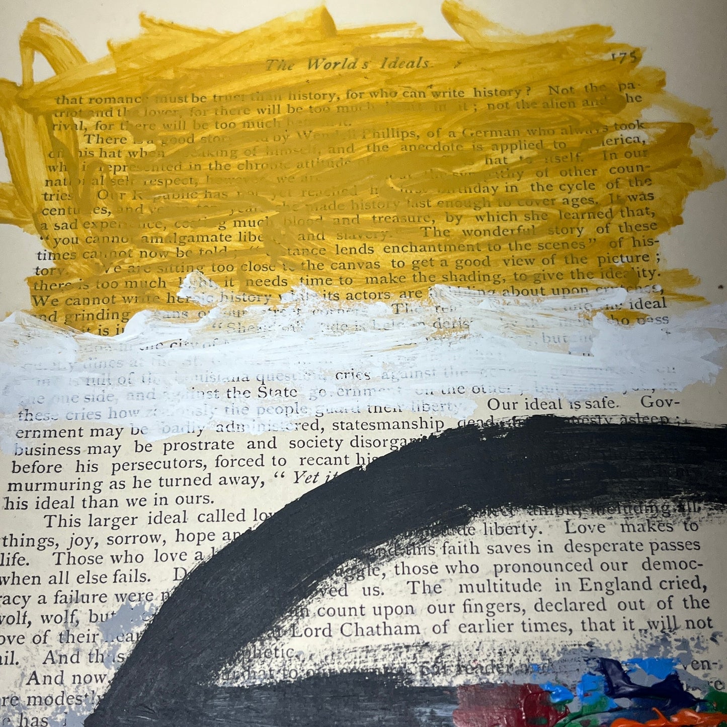 Original Abstract Modern Art Painting on Paper from 1875 Magazine #11 Signed