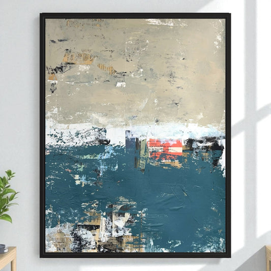 Original Mixed Media Abstract Modern Art Painting 18x24 "Prospice" Signed