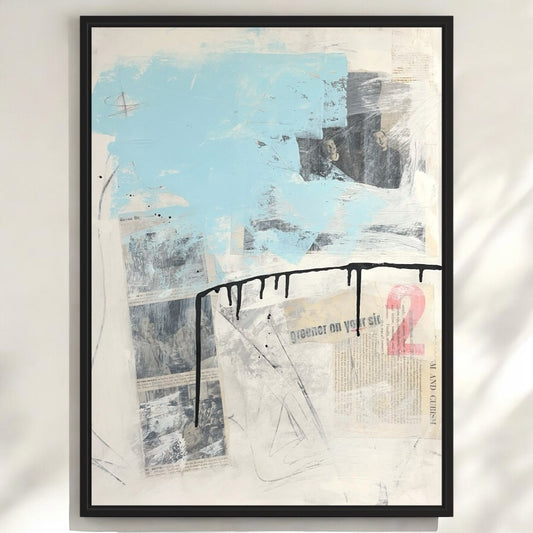Original Mixed Media Abstract Modern Art Painting 18x24 "Greener on Your Side"