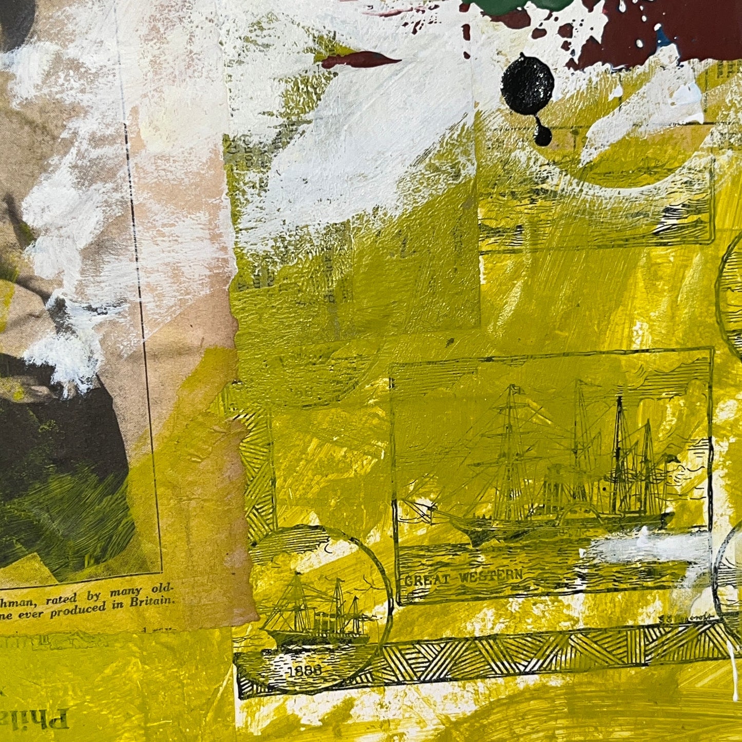 Original Mixed Media Abstract Modern Art Painting 18x24 "Redan" Signed