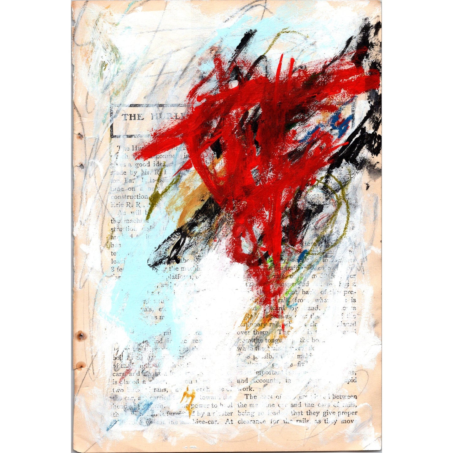 Original Abstract Modern Art Painting on Paper from 1902 Magazine #31 Signed