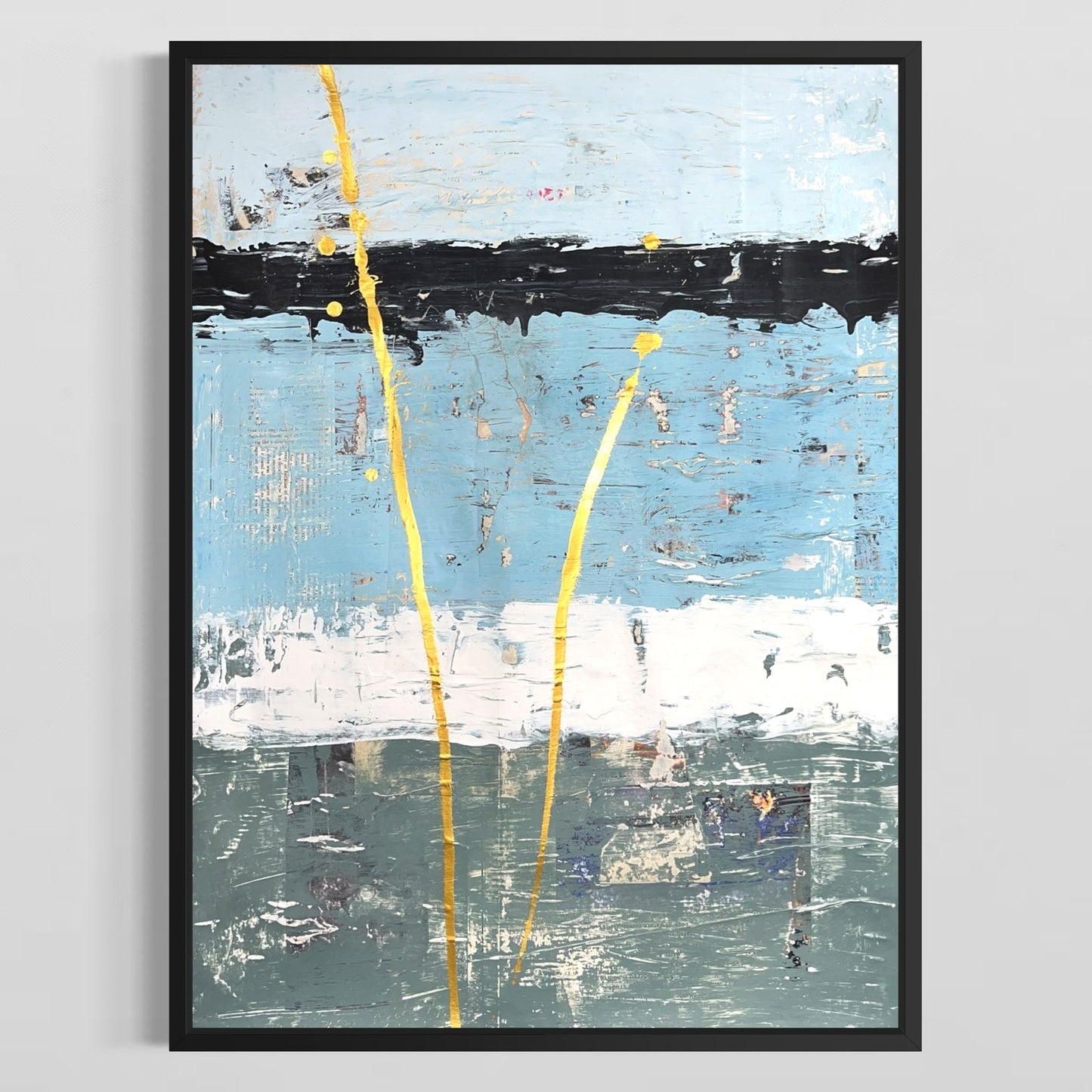 Original Mixed Media Abstract Modern Art Painting 18x24 "Sufflaminate" Signed