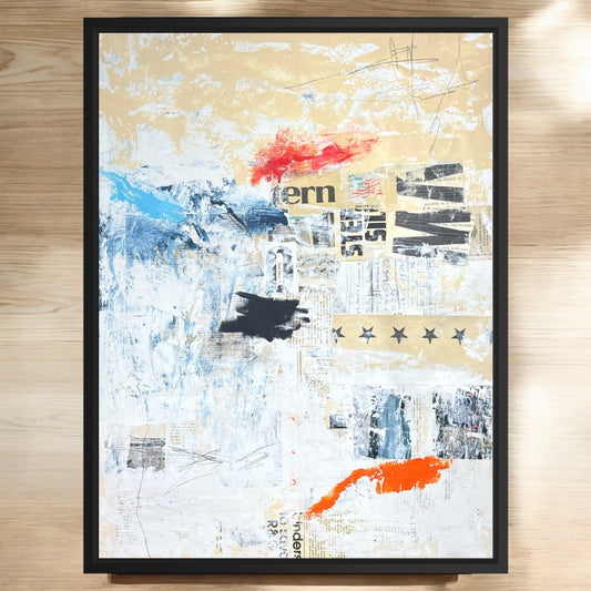 Original Mixed Media Abstract Modern Art Painting 18x24 "Sonorescent" Signed