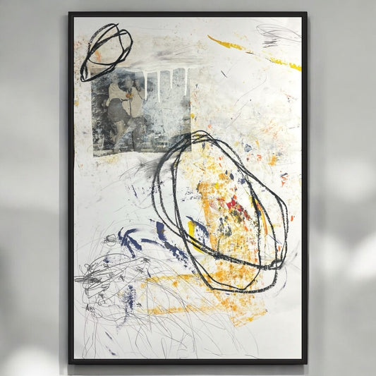 Original Mixed Media Abstract Modern Art Painting 24x36 "Alphitomancy" Signed