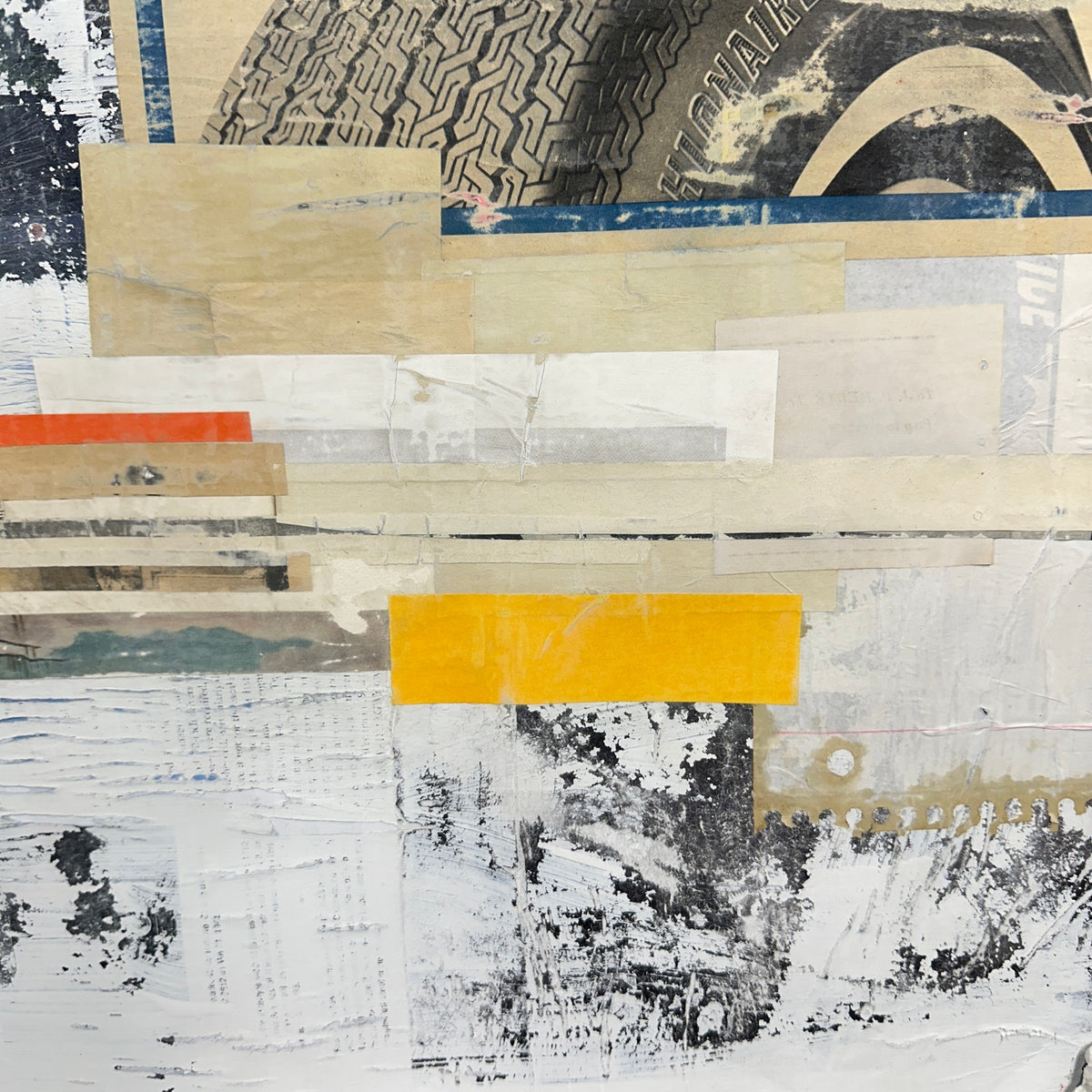 Original Mixed Media Modern Art Collage Painting 18x24 "Dysgenesis" Signed