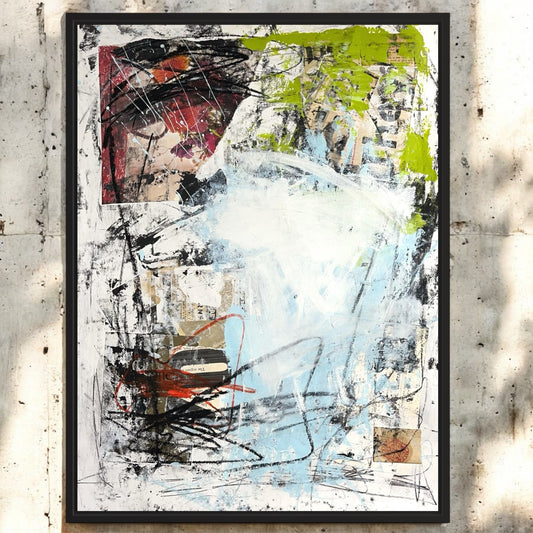 Original Mixed Media Abstract Modern Art Painting 18x24 "Affray" Signed