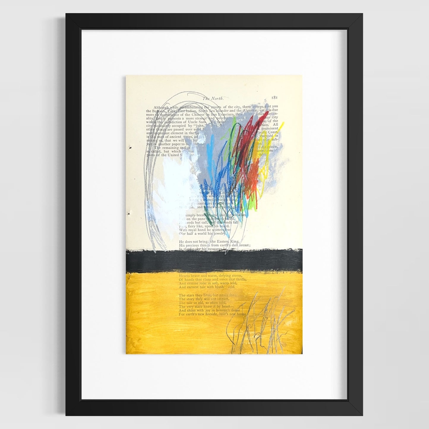 Original Abstract Modern Art Painting on Paper from 1875 Magazine #9 Signed