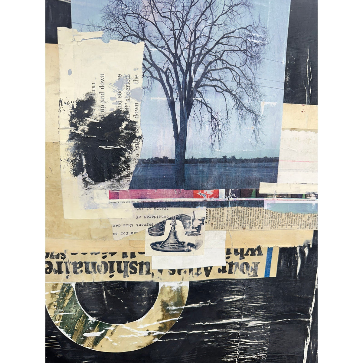 Original Mixed Media Modern Art Collage Painting 18x24 "Yapness" Signed