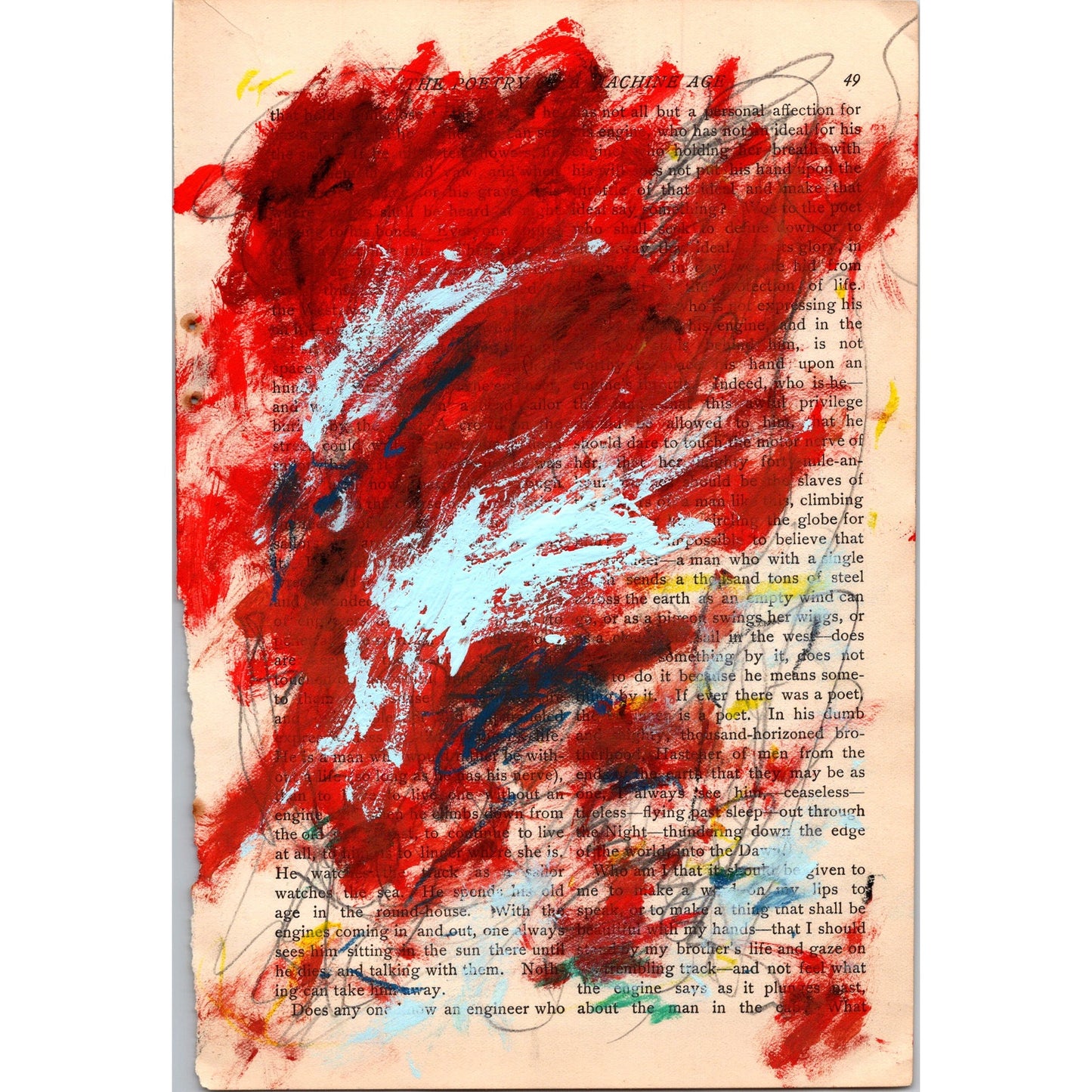Original Abstract Modern Art Painting on Paper from 1902 Magazine #19 Signed
