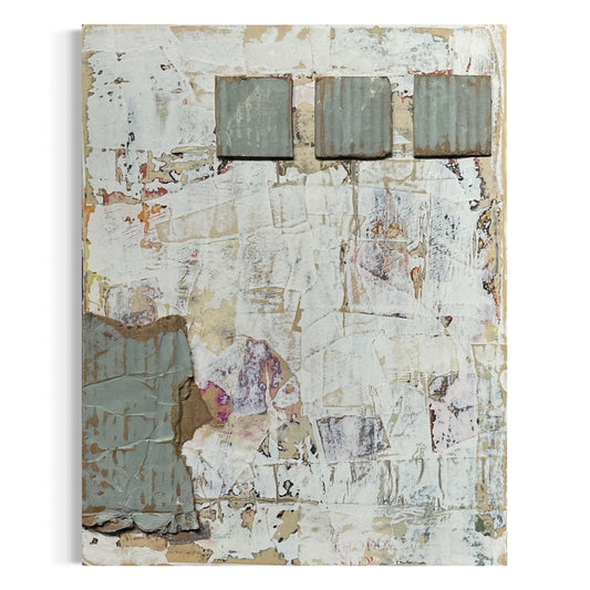 Original Mixed Media Abstract Art Collage Painting 11x14 "Beacon"