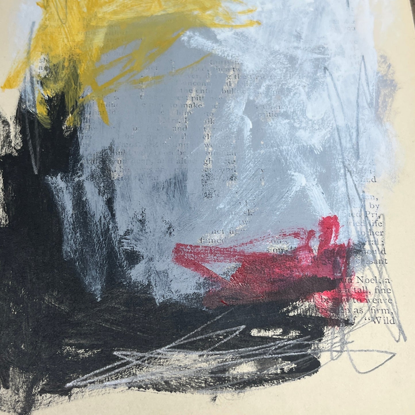 Original Abstract Modern Art Painting on Paper from 1875 Magazine #17 Signed