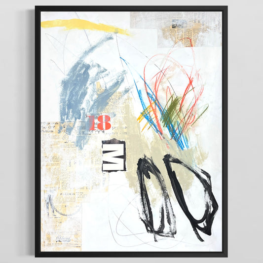 Original Mixed Media Abstract Modern Art Painting 18x24 "Glozing" Signed