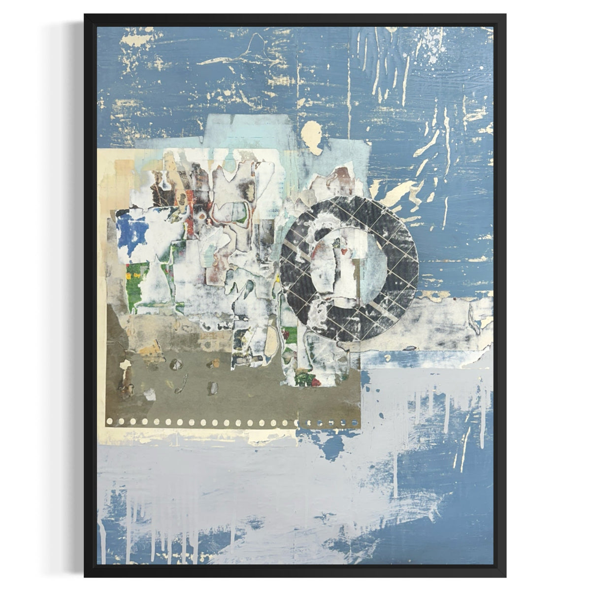 Original Mixed Media Modern Art Collage Painting 18x24 "Dormer" Signed
