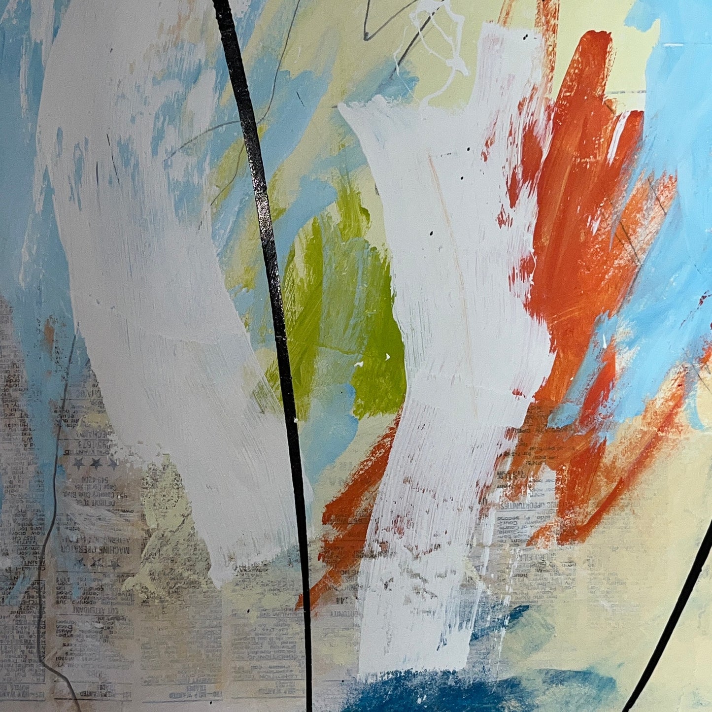 Original Mixed Media Abstract Modern Art Painting 18x24 "Seriate" Signed