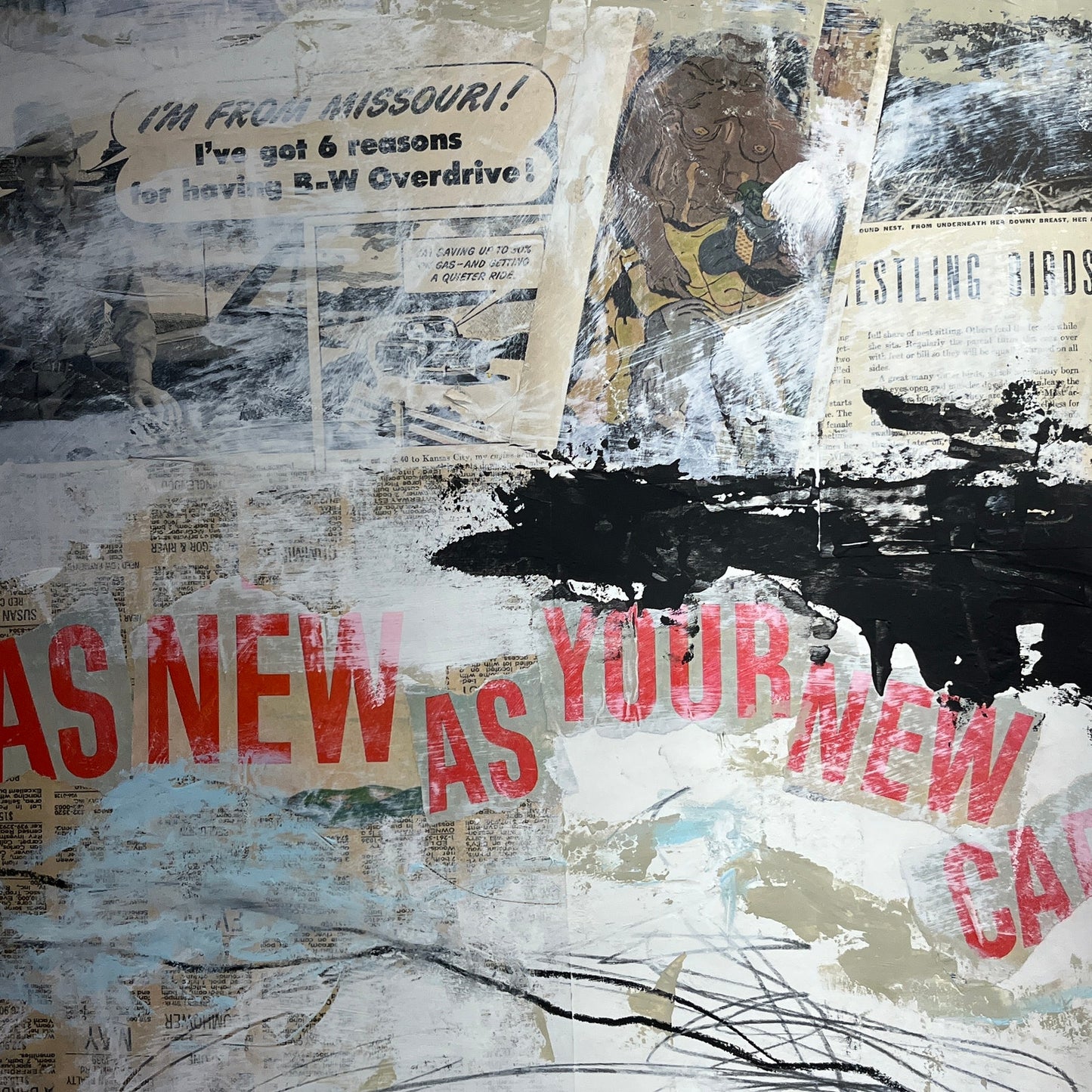 Original Mixed Media Modern Art Painting 18x24 "I'm From Missouri" Signed