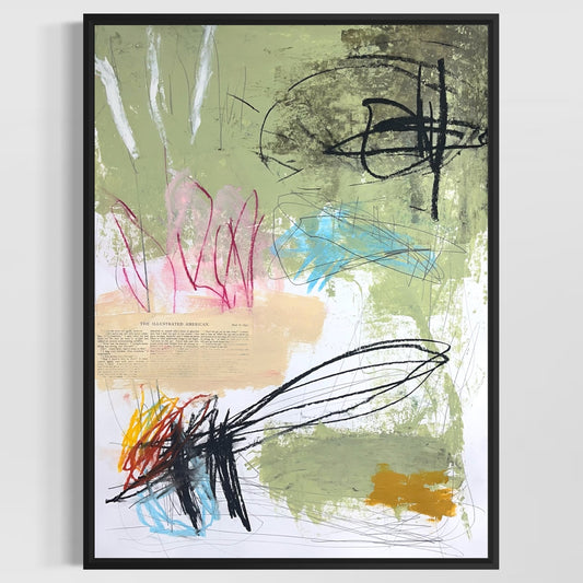 Original Mixed Media Abstract Modern Art Painting 18x24 "Fane" Signed