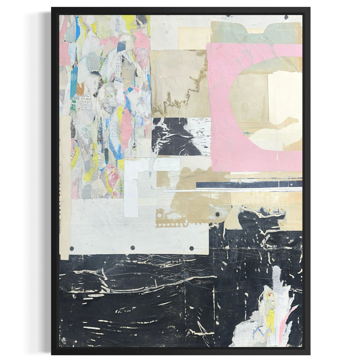 Original Mixed Media Modern Art Collage Painting 18x24 "Undigenous" Signed