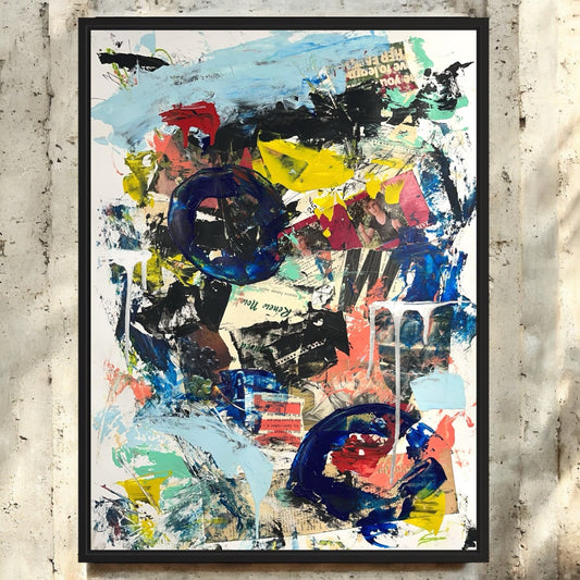 Original Mixed Media Abstract Modern Art Painting 18x24 "Abele" Signed