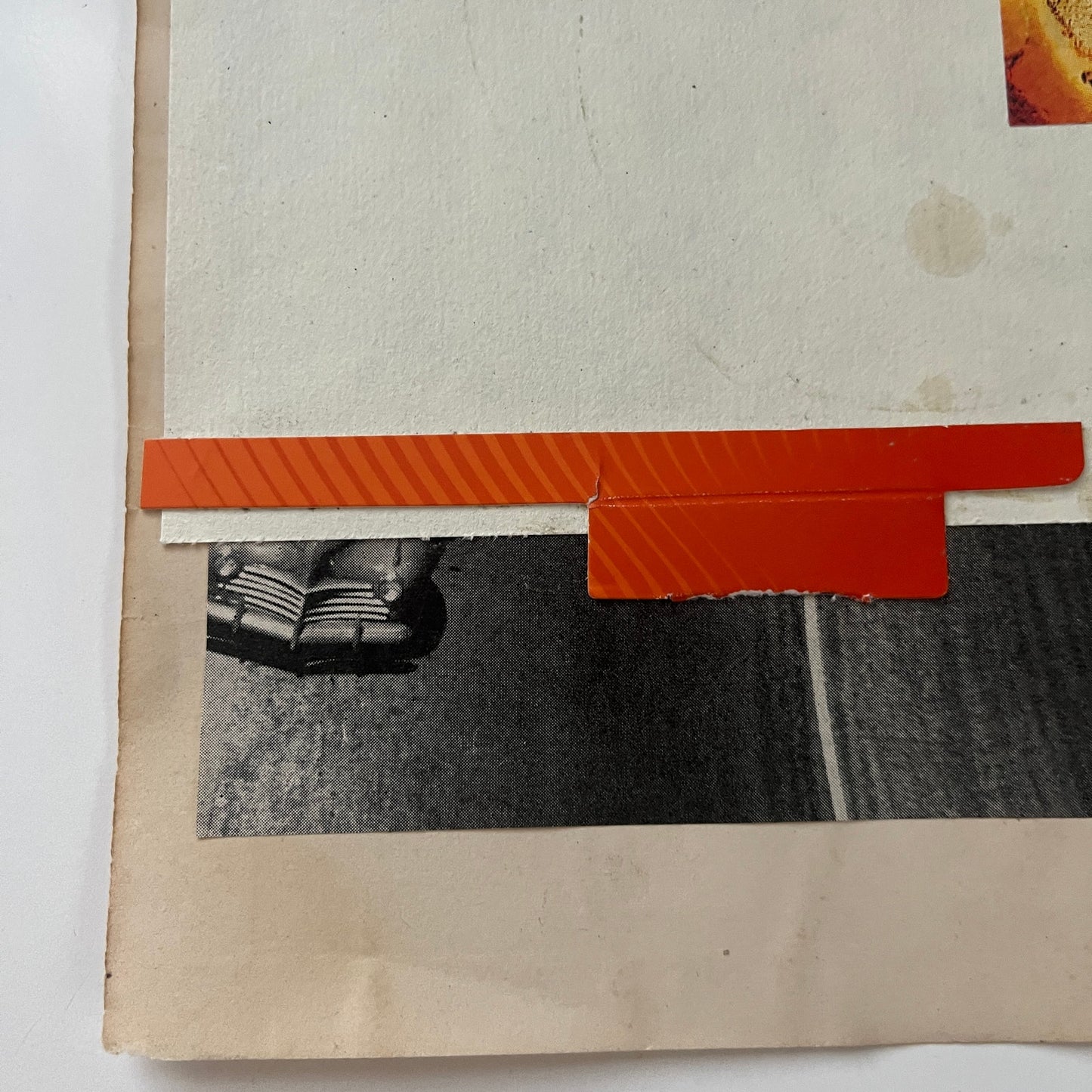 Original Mixed Media Modern Art Collage "Headsail" 7x10.25" Signed