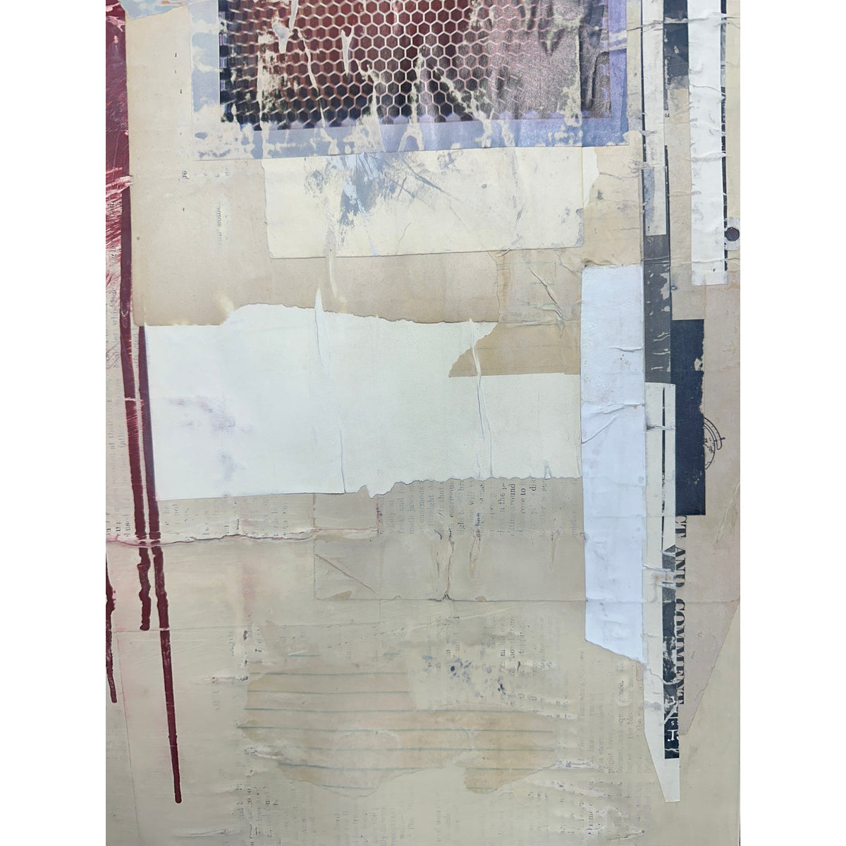 Original Mixed Media Modern Art Collage Painting 18x24 "Wimple" Signed