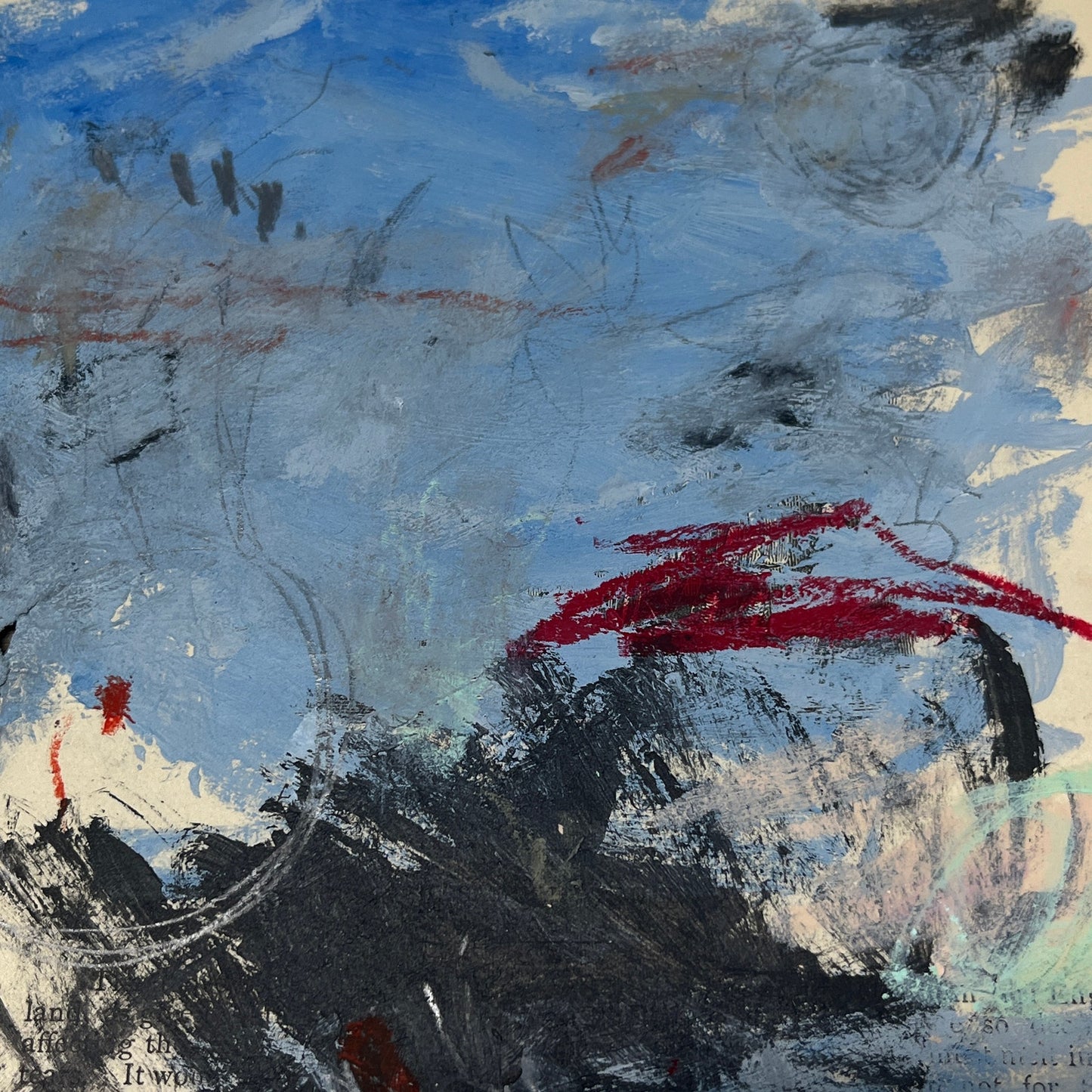 Original Abstract Modern Art Painting on Paper from 1875 Magazine #20 Signed