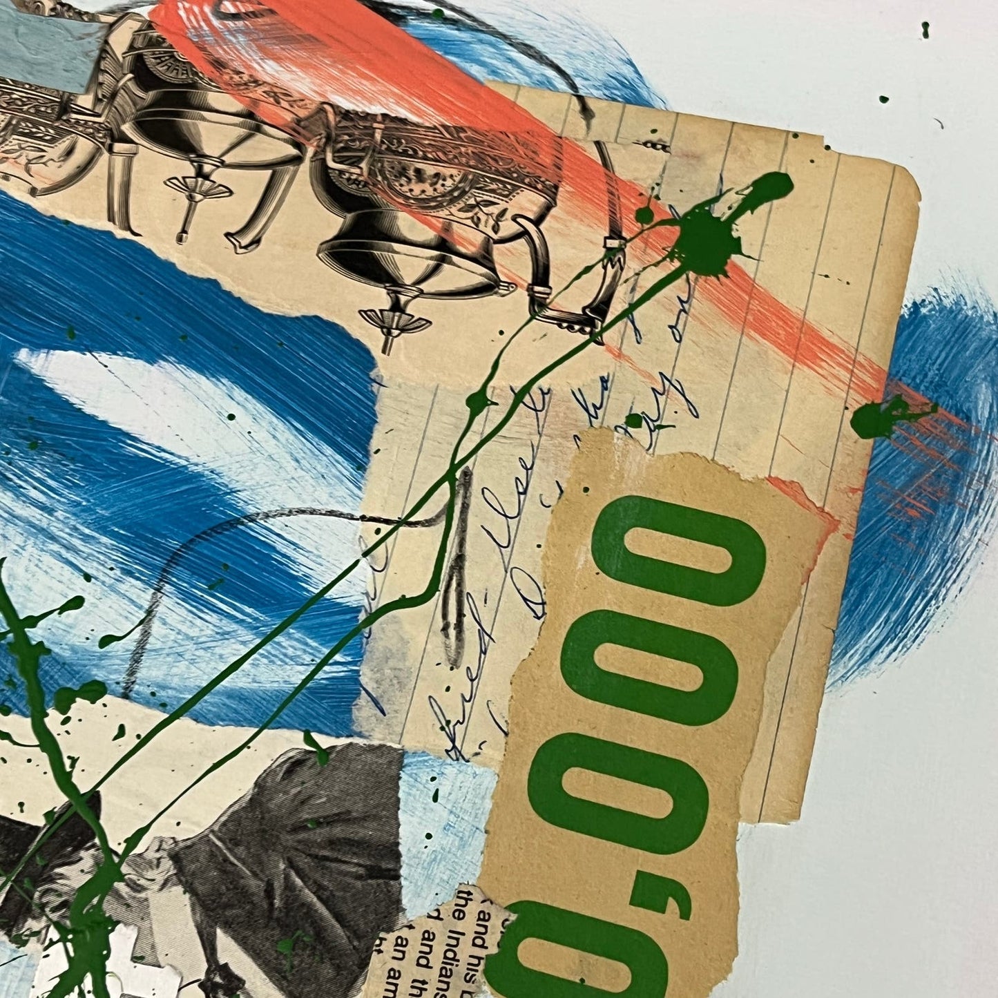 Original Mixed Media Abstract Art Collage 11x14 “Jealous Physics" Signed