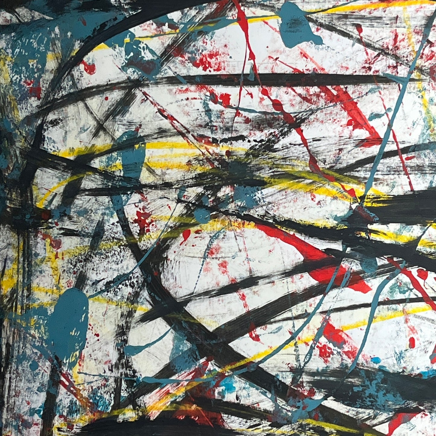 Original Mixed Media Abstract Modern Art Painting 18x24 "Janiform" Signed