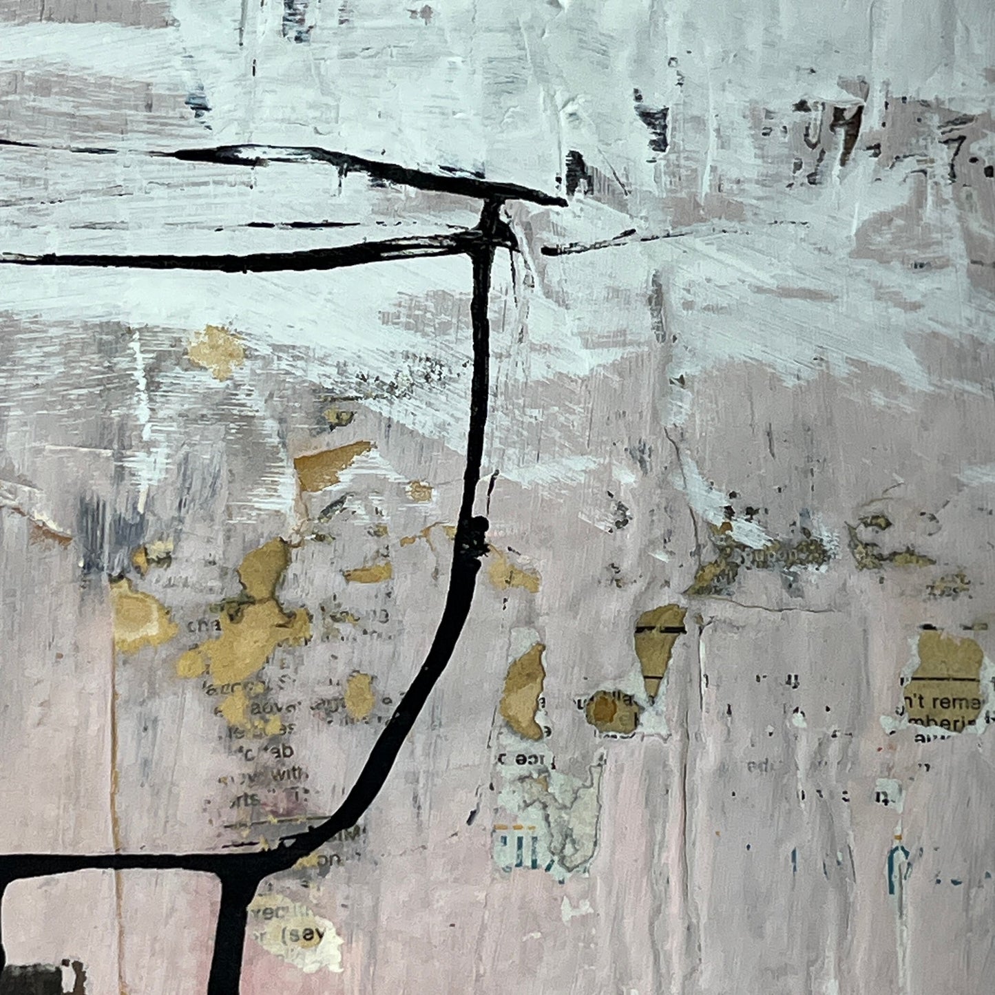 Original Framed Mixed Media Modern Art Collage Painting 12x18 "Objective"