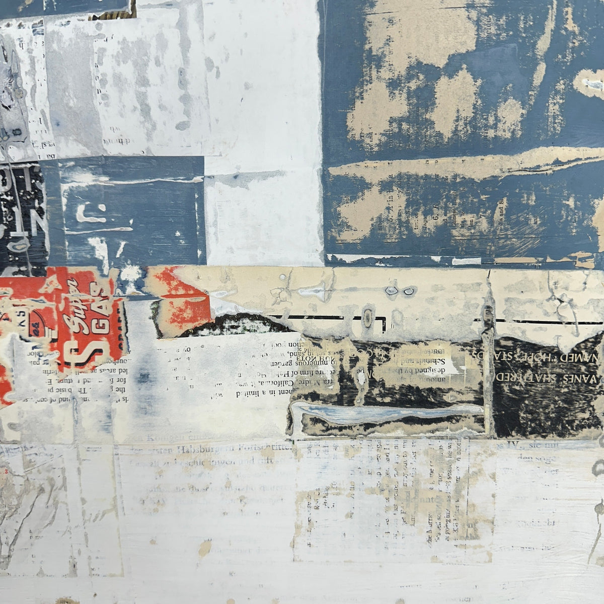Original Mixed Media Modern Art Collage Painting 18x24 "Autography" Signed