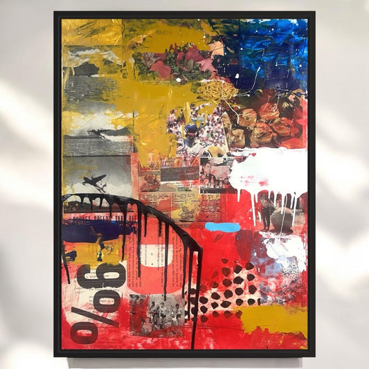 Original Mixed Media Abstract Modern Art Painting 18x24 "Semelincident" Signed