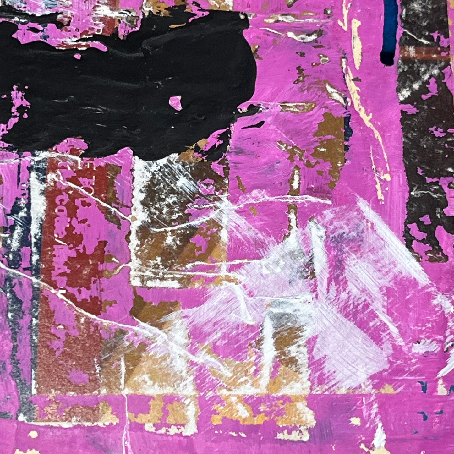 Original Framed Mixed Media Modern Art Collage Painting 12x18 "Undermine"
