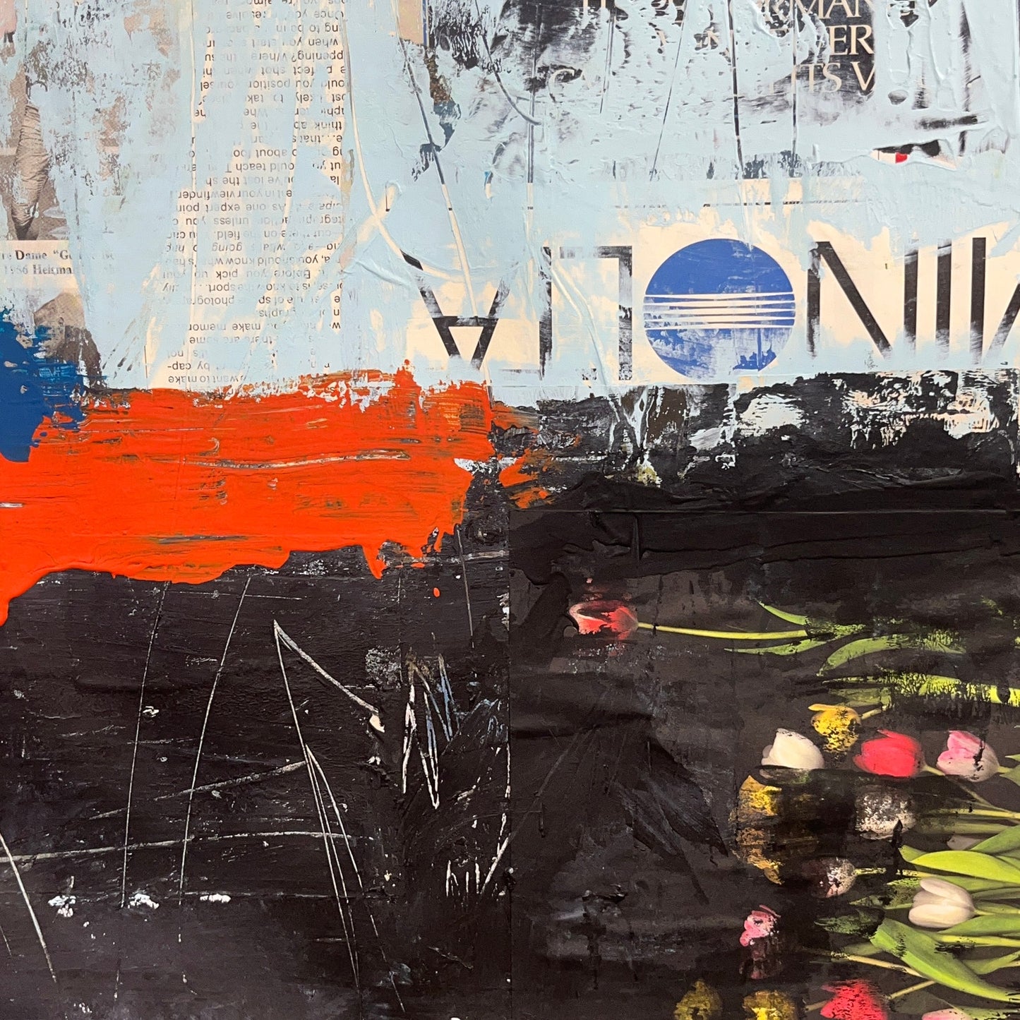 Original Mixed Media Abstract Modern Art Painting 18x24 "Bobeche" Signed