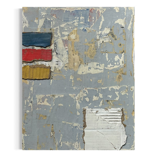Original Mixed Media Abstract Art Collage Painting 11x14 "Fortell"