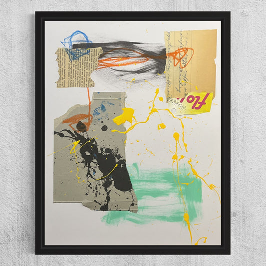 Original Mixed Media Abstract Art Collage 11x14 “Dispensable Honey" Signed