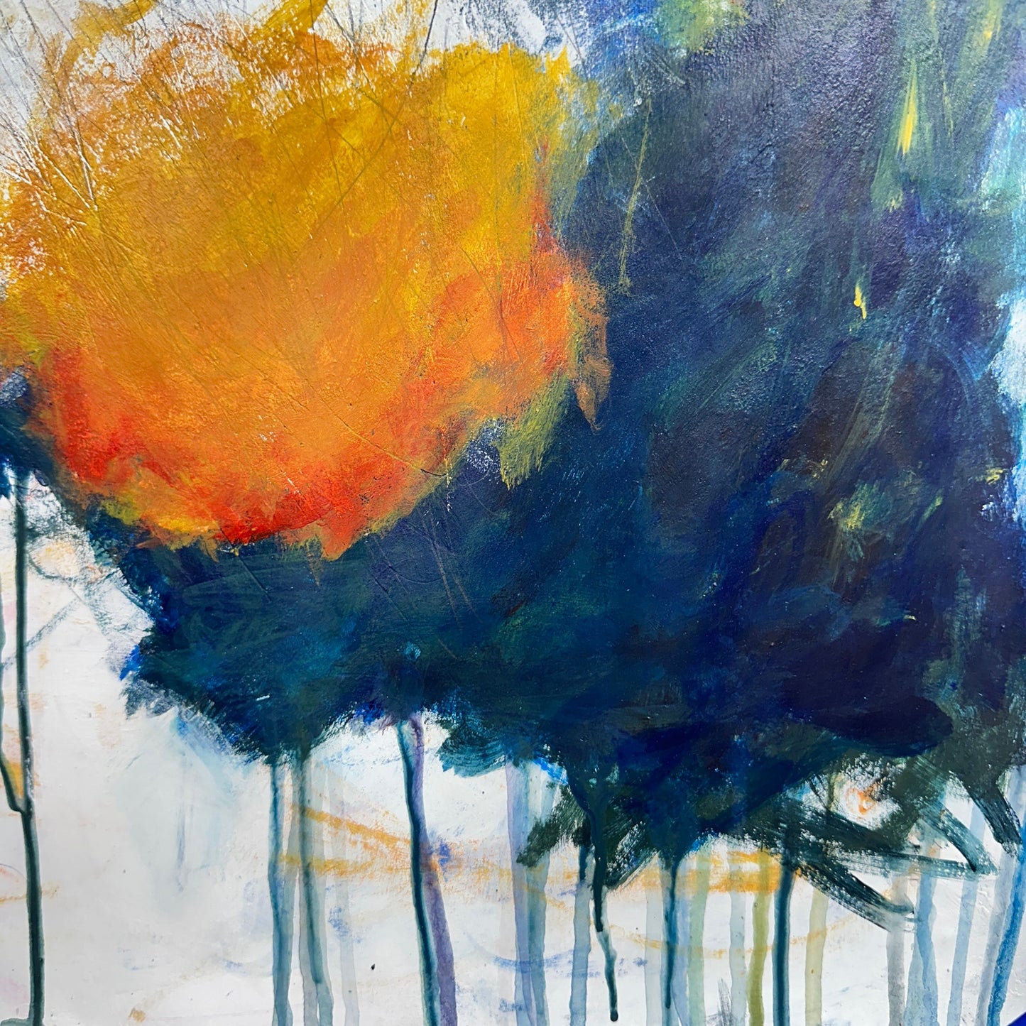 Original Mixed Media Abstract Modern Art Painting 18x24 "Pseudologia" Signed