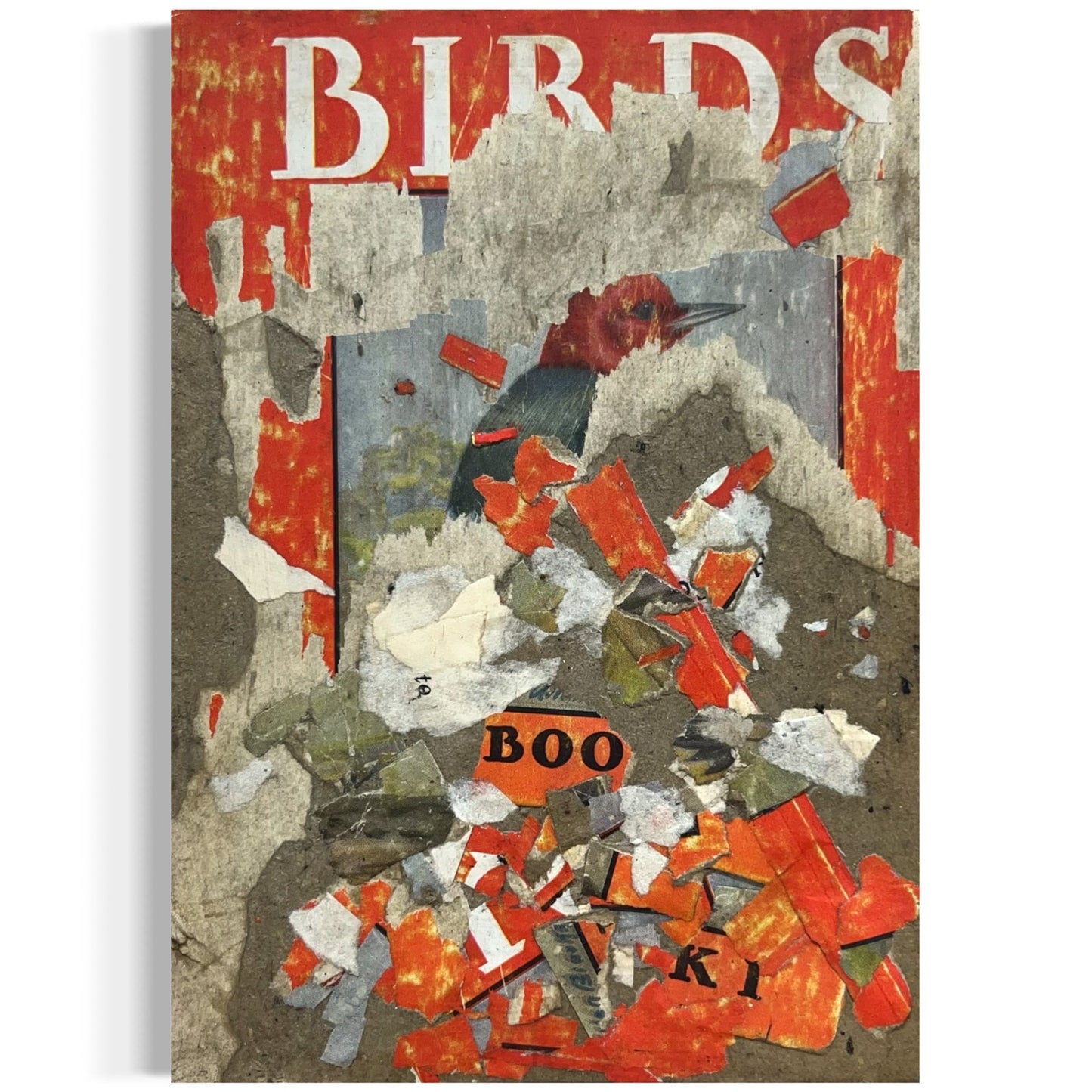 Original Abstract Modern Art Bird Painting "Birds Book I Front Cover" Signed