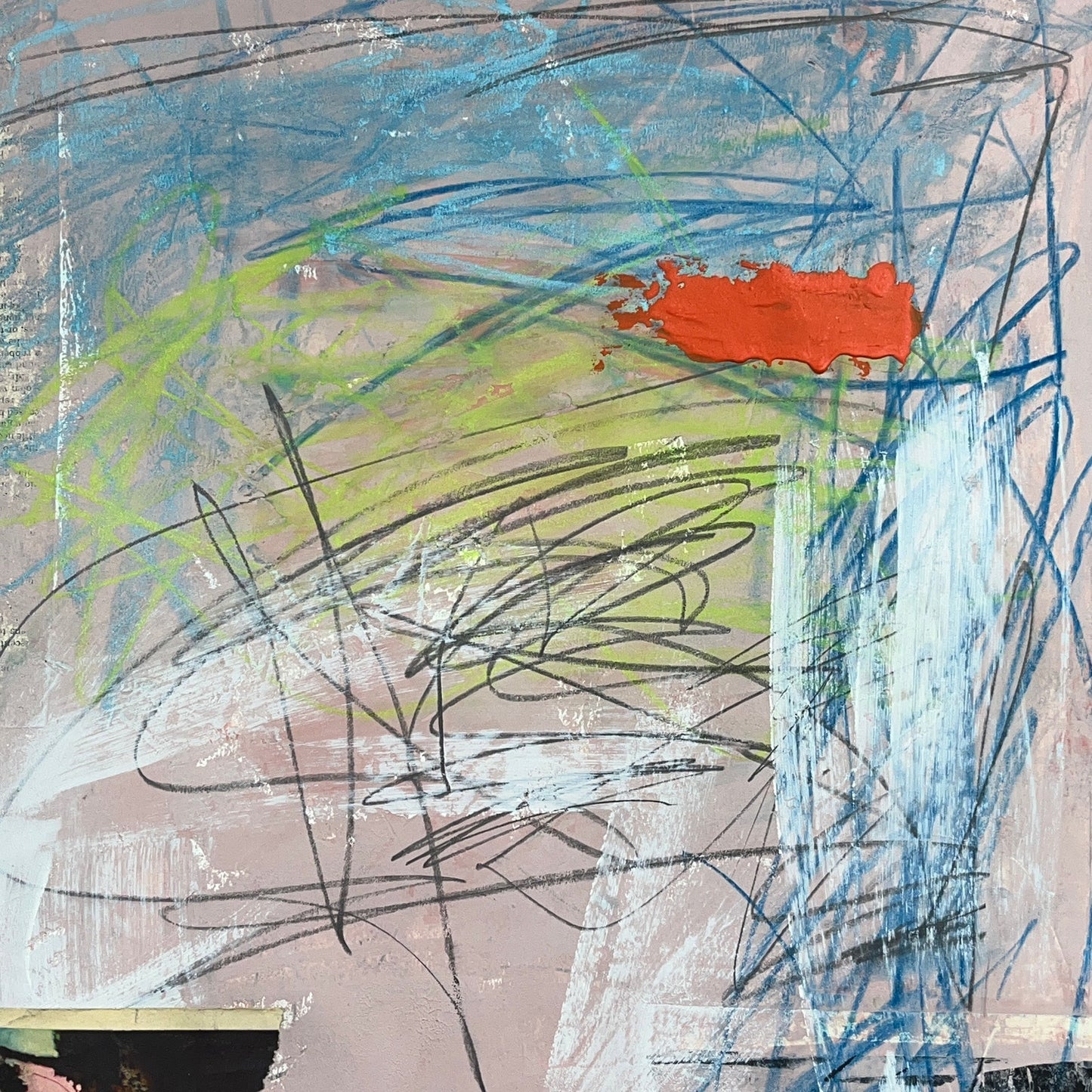 Original Mixed Media Abstract Modern Art Painting 18x24 "Onomastic" Signed