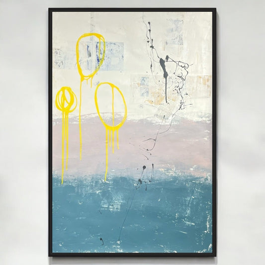Original Mixed Media Abstract Modern Art Painting 24x36 "Chorizont" Signed