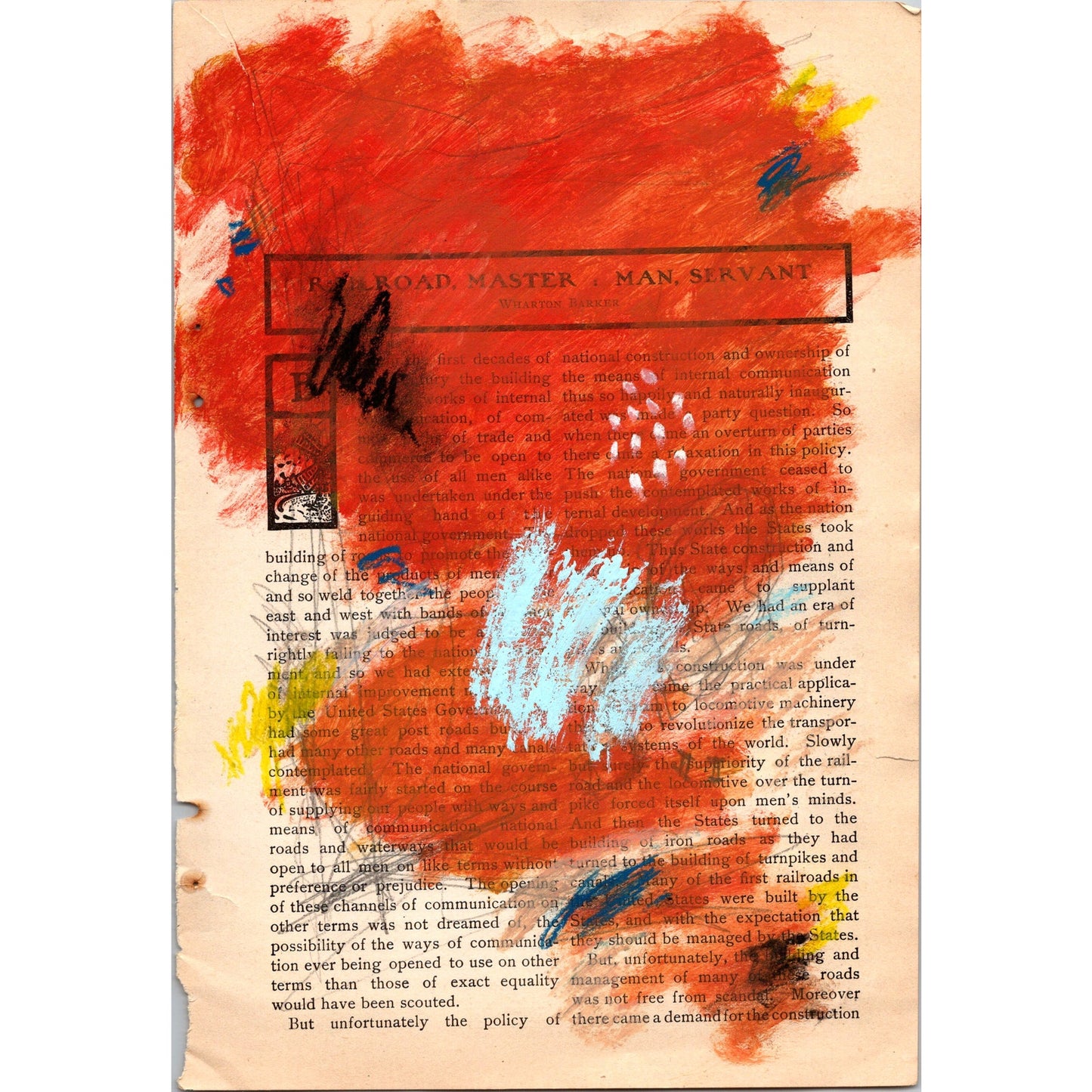 Original Abstract Modern Art Painting on Paper from 1902 Magazine #23 Signed