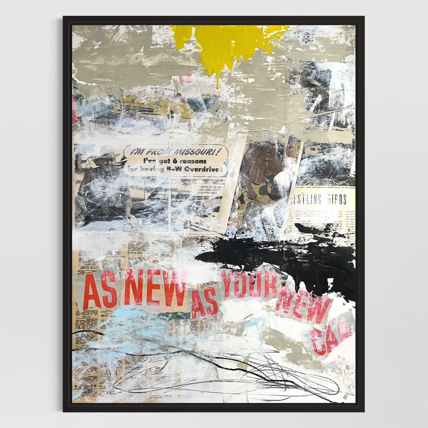 Original Mixed Media Modern Art Painting 18x24 "I'm From Missouri" Signed