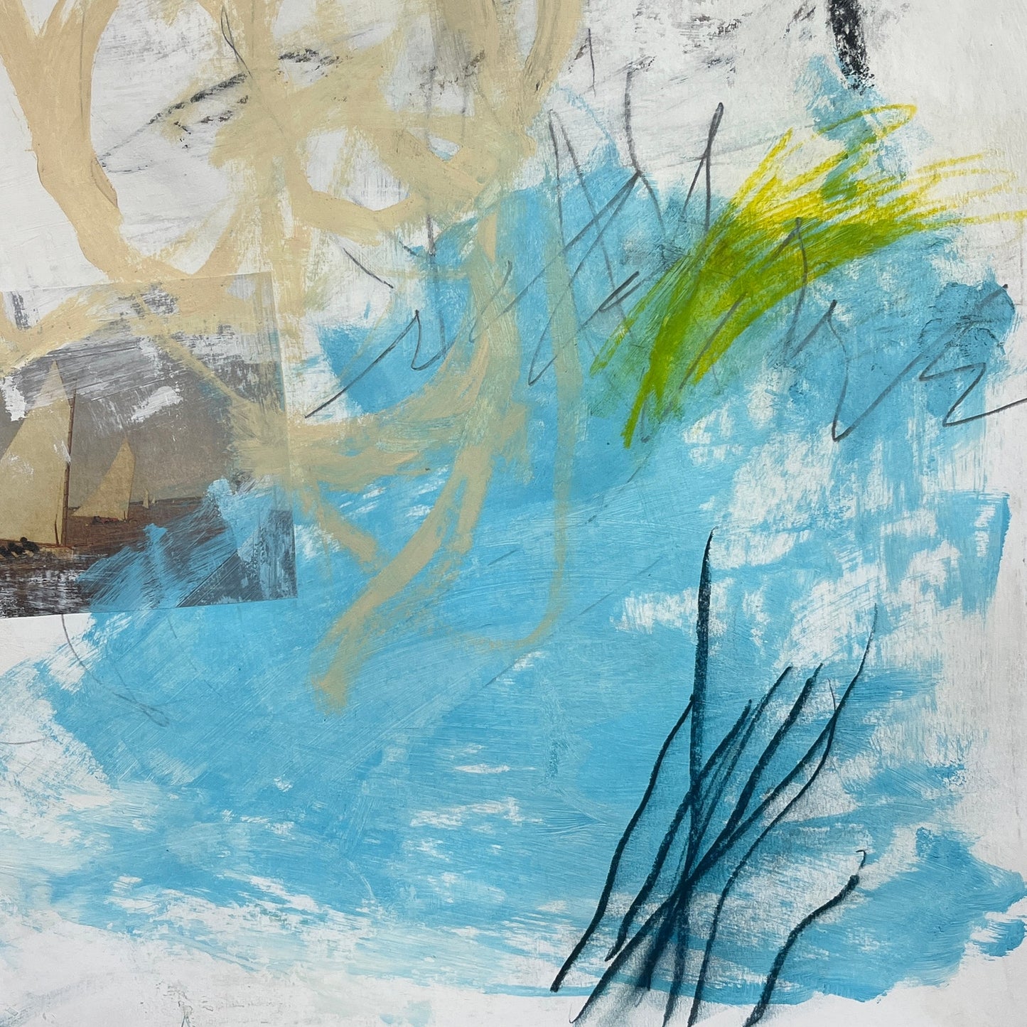 Original Mixed Media Abstract Modern Art Painting 18x24 "Sutile" Signed