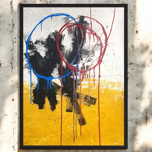 Original Mixed Media Abstract Modern Art Painting 18x24 "Miticide" Signed