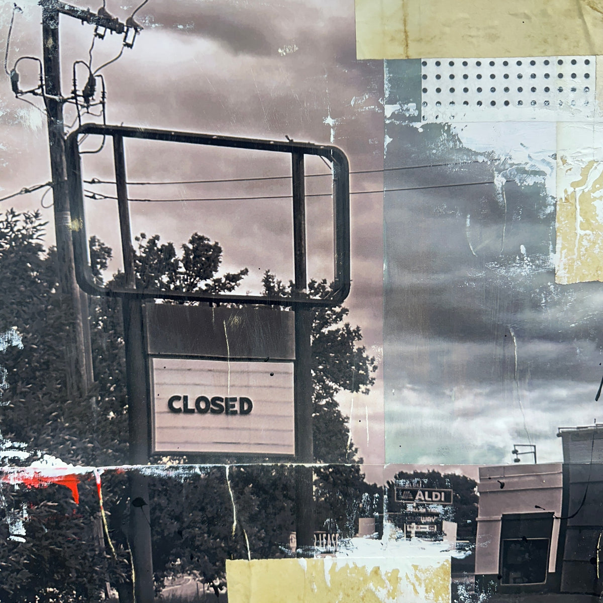Original Mixed Media Modern Art Painting 18x24 "KFC Pine City MN" Signed